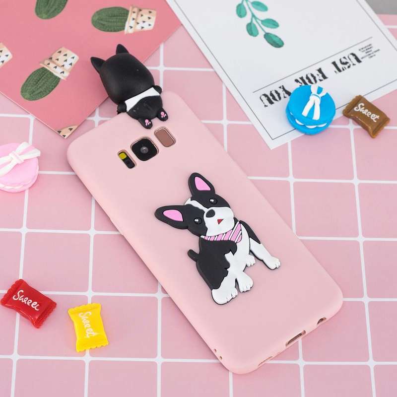 For Galaxy S8 3D Cartoon Pattern Shockproof TPU Protective Case(Cute Dog)