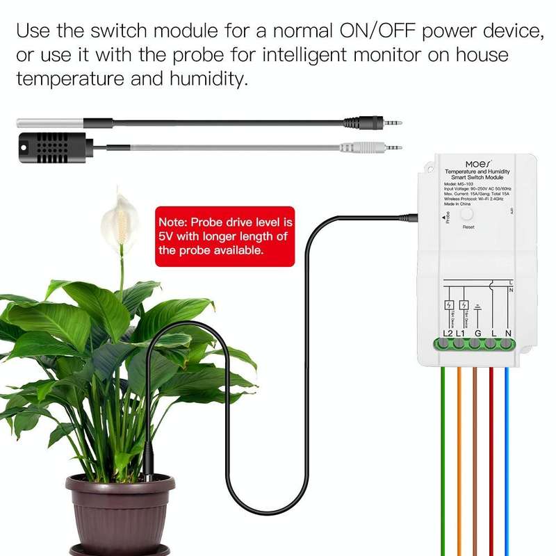 Temperature Probe Tuya Dual-way Temperature and Humidity Switch Timer Smart Switch