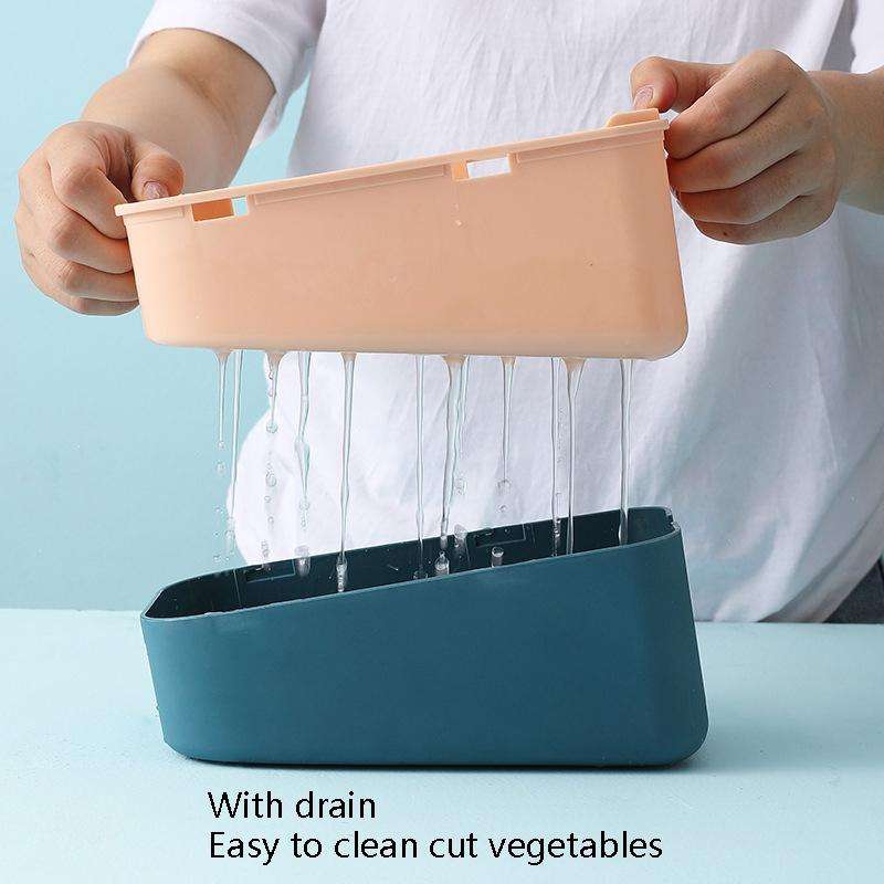 Multifunctional Vegetable Cutter Kitchen Potato Slicing Radish Shredder(Gray)