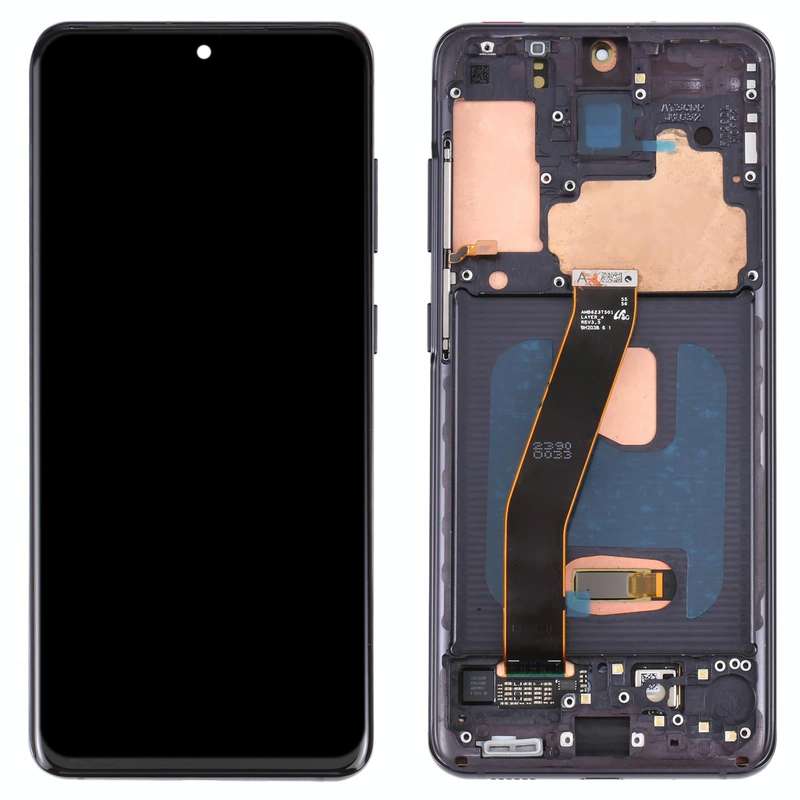Original Dynamic AMOLED Material LCD Screen and Digitizer Full Assembly with Frame for Galaxy S20...