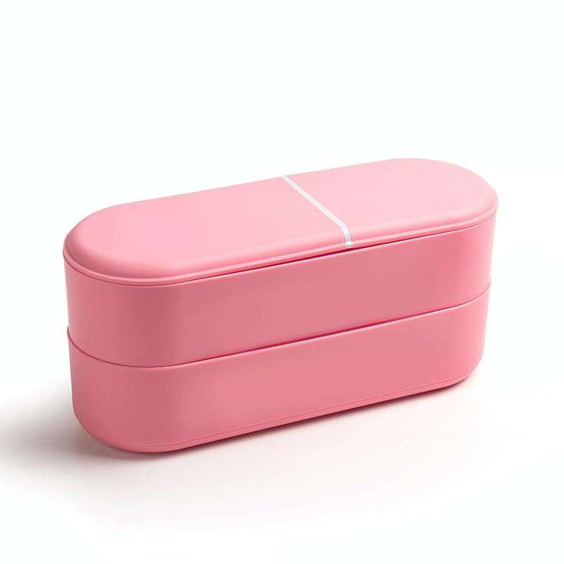 Household Battery Storage Box Data Cable Charger Storage Organizer Box, Color: Pink 3 Layer