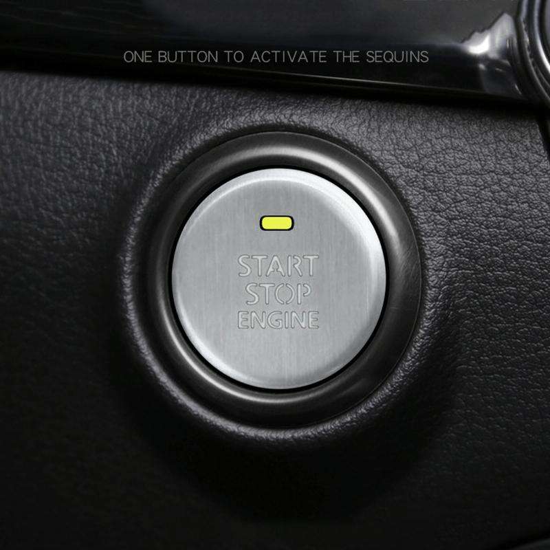 Car Engine Start Key Push Button Inner Ring Trim Sticker Decoration for Mazda Axela CX-30 2020 (S...