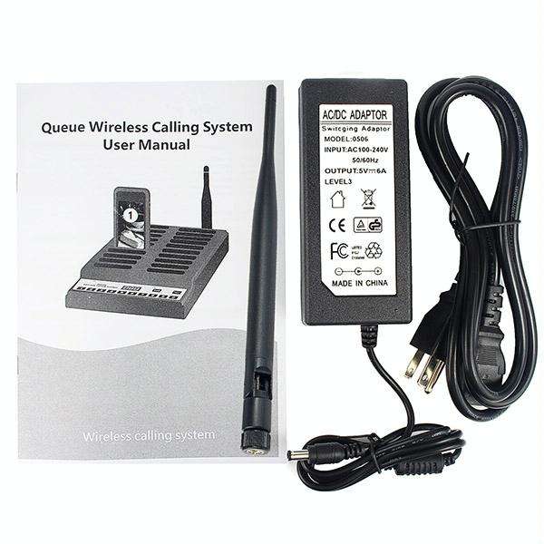 QC100 999 Channel Restaurant Wireless Paging Queuing Calling System with 20 Call Coaster Pagers, ...