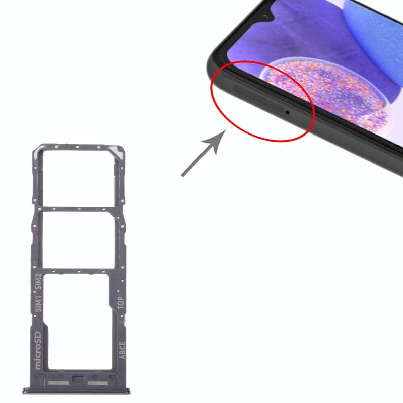 For Samsung Galaxy A23 SM-A235 Original SIM Card Tray + SIM Card Tray + Micro SD Card Tray (Black)