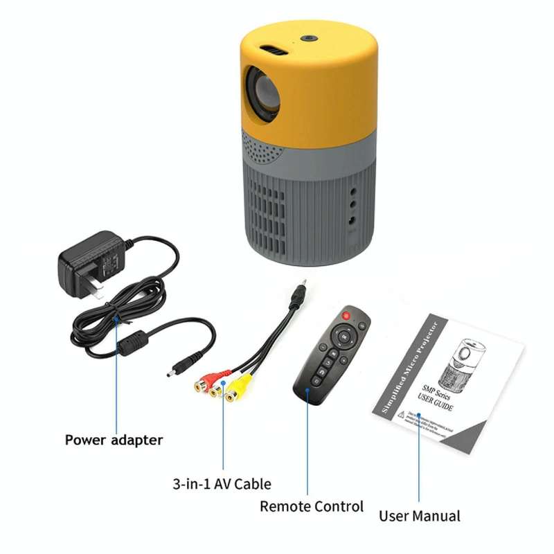 T400 100 inch Screen 3000 Lumens LED Mini Projector, Plug Type:UK Plug(Black White)