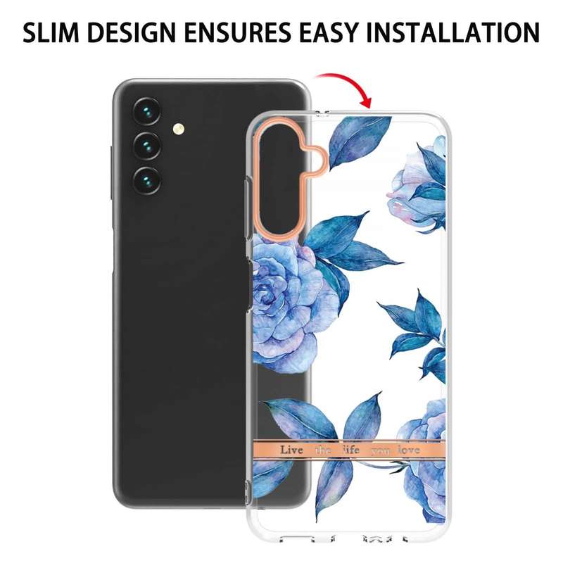 For Samsung Galaxy A54 5G Flowers and Plants Series IMD TPU Phone Case(Orchid Peony)