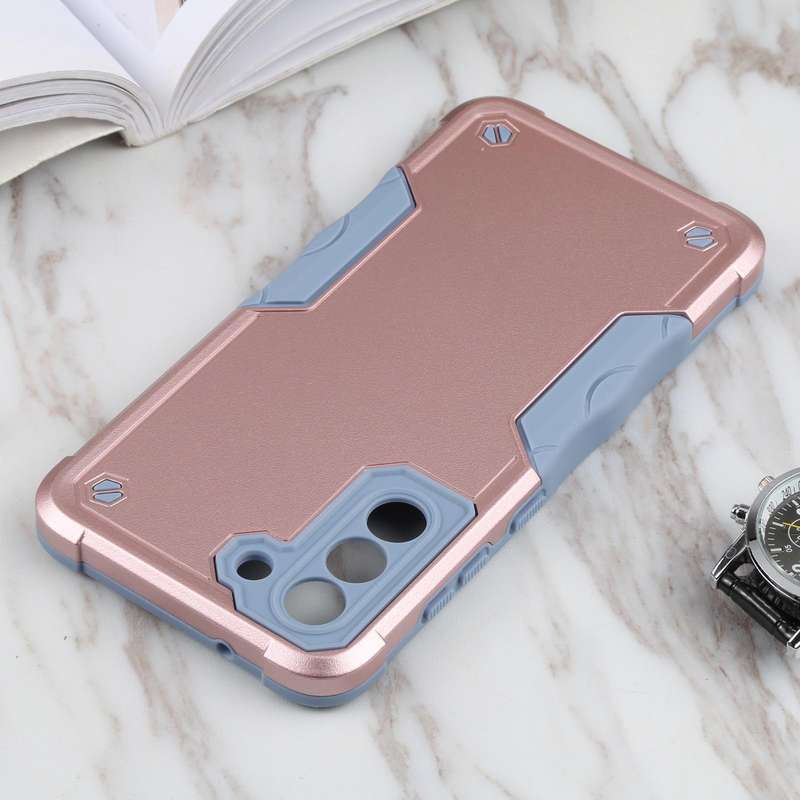 For Samsung Galaxy S21 FE 5G Non-slip Armor Phone Case(Rose Gold)