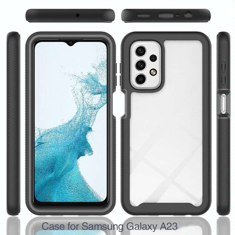 For Samsung Galaxy A23 4G Starry Sky Solid Color Series Shockproof PC + TPU Phone Case(Frosted Pink)