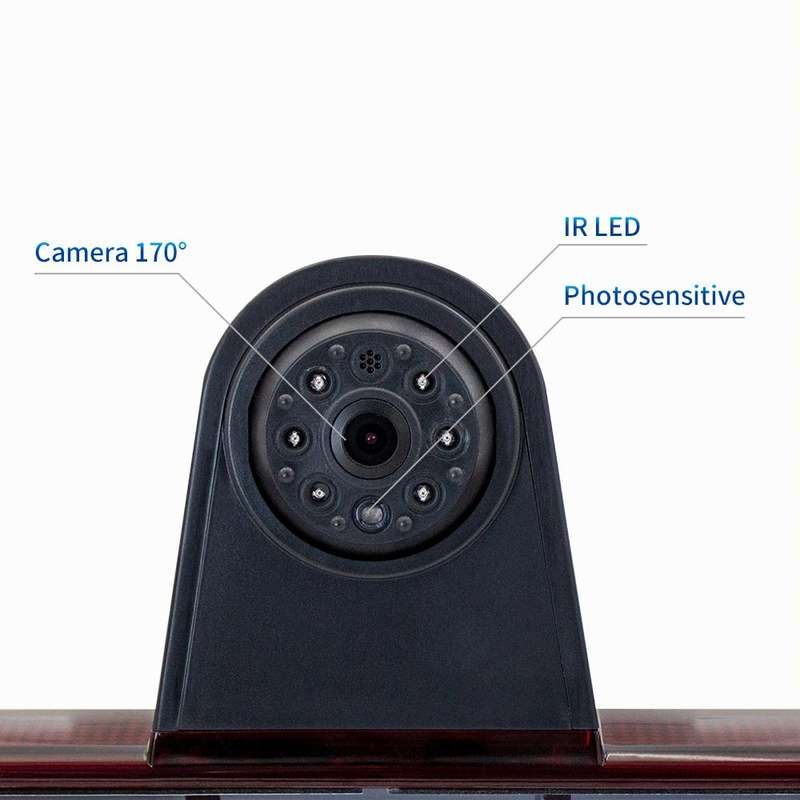 PZ461 Car Waterproof High Position Tail Light Brake Light View Camera + 7 inch Rearview Monitor f...