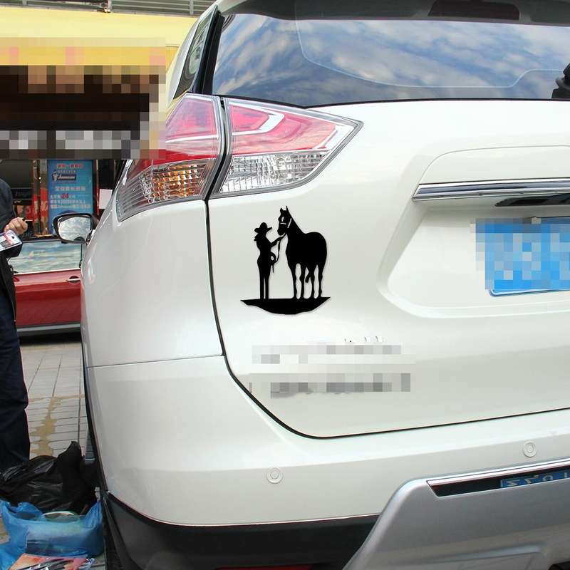 5 PCS Car Waterproof Horse Pattern Sticker(Black)