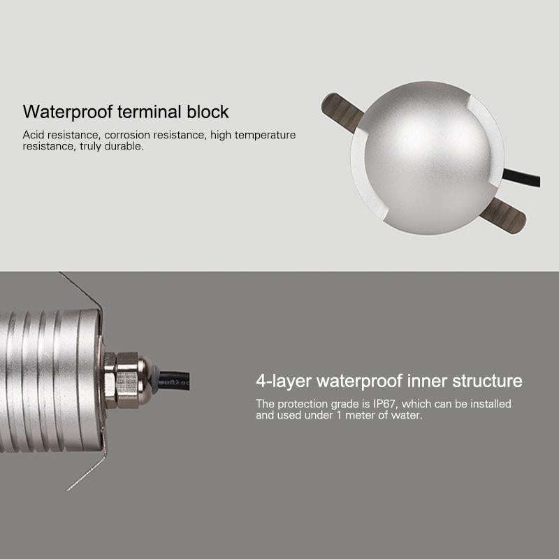 3W LED Embedded Polarized Buried Lamp IP67 Waterproof Turtle Shell Lamp Outdoor Garden Lawn Lamp,...