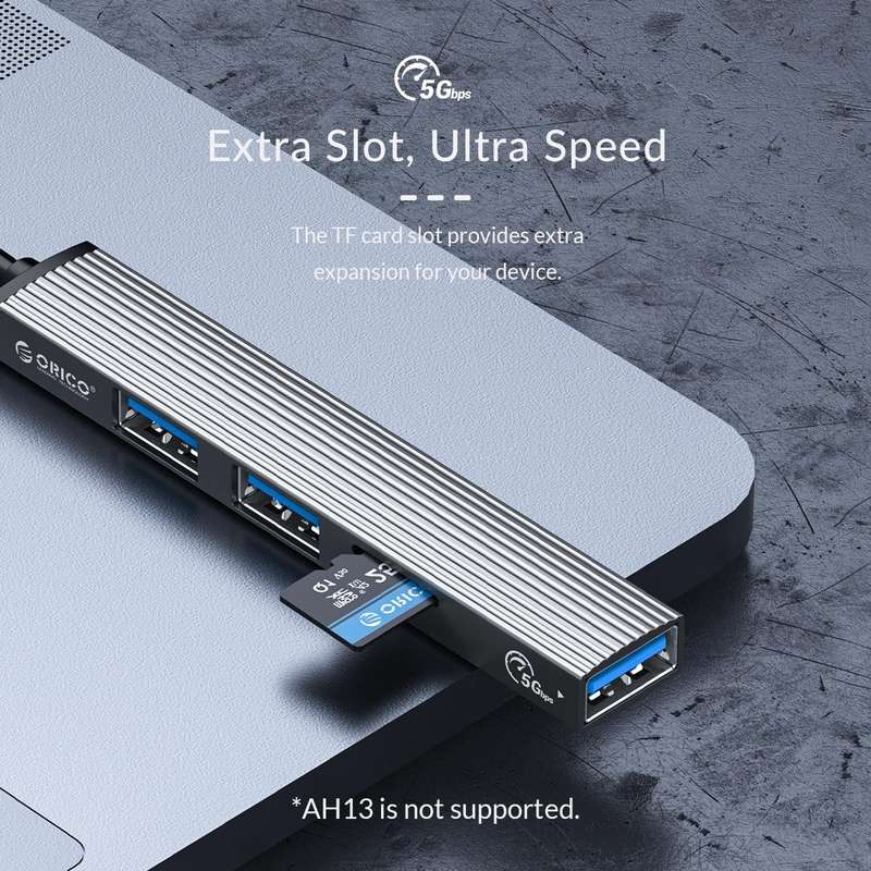 ORICO AH-12F 4 In 1 Type-C / USB-C to USB 3.0 HUB Docking Station(Grey)