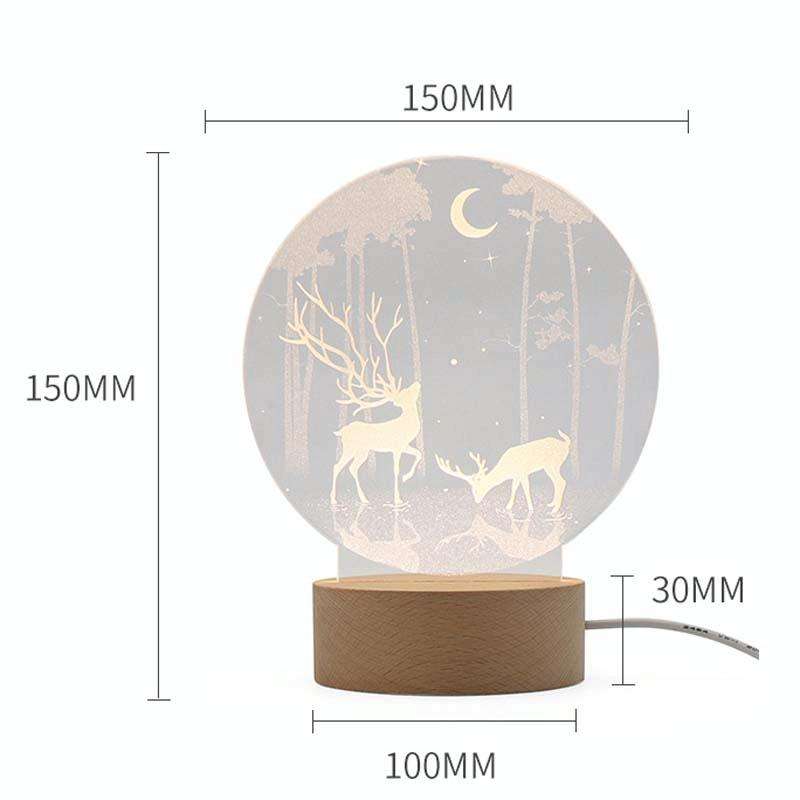 3D Atmosphere Decorative Light Acrylic Inner Carved LED Night Light Creative Girl Table Lamp(Doub...