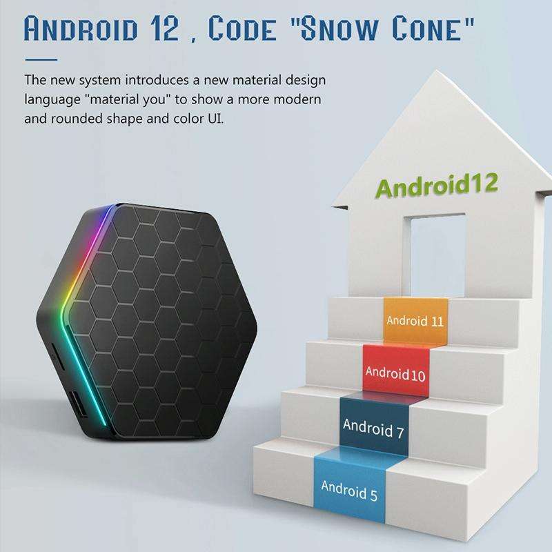 T95Z Plus 8K WiFi6 Android 12.0 Smart TV Box with Remote Control, 2GB+16GB, Allwinner H618 Quad-C...