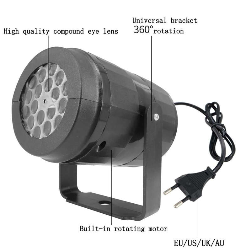 KD-1001 LED Rotatable Christmas Decoration Snowflake Projector Light, Specification: AU Plug