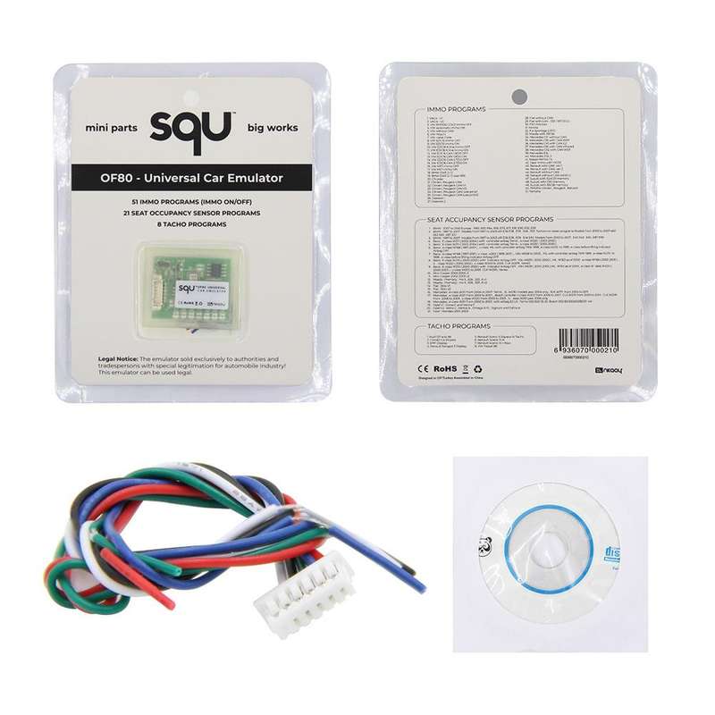 SQU OF80 Universal Car Emulator Signal Reset Immo / Tacho Programs Place ESL Diagnostic Seat Occu...