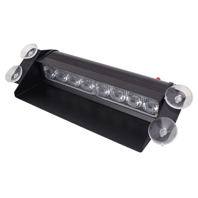 8W 800LM 8-LED Red + Blue Light 3-Modes Adjustable Angle Car Strobe Flash Dash Emergency Light Wa...