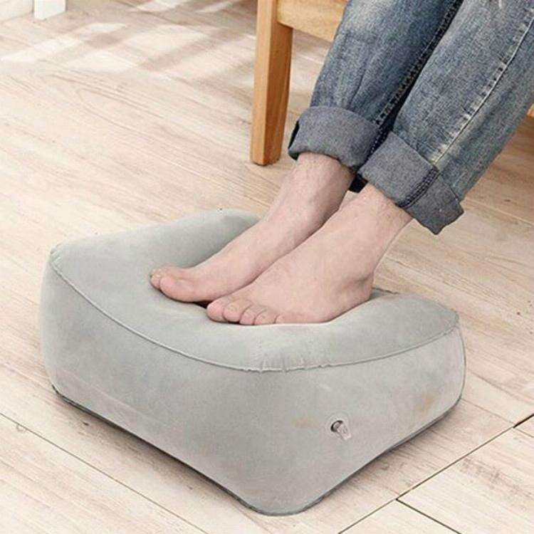 Travel Portable Inflatable Foot Rest Pilllow Mat Pad, Size:38x29cm(Gray Blue)
