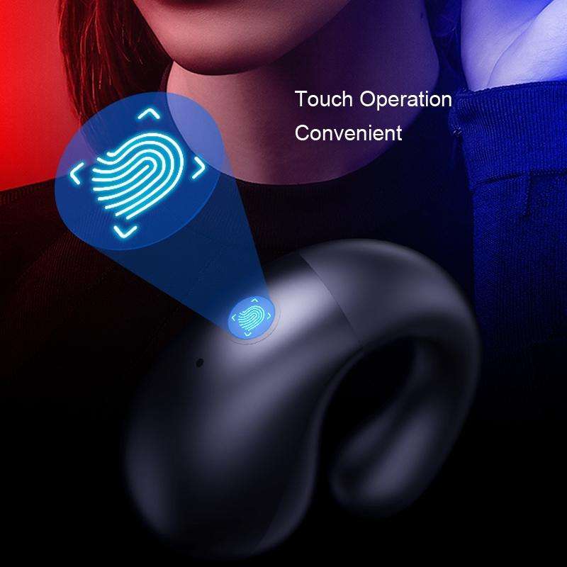 Clip-on Wireless Bluetooth Earphone With Digital Charging Compartment(Black)