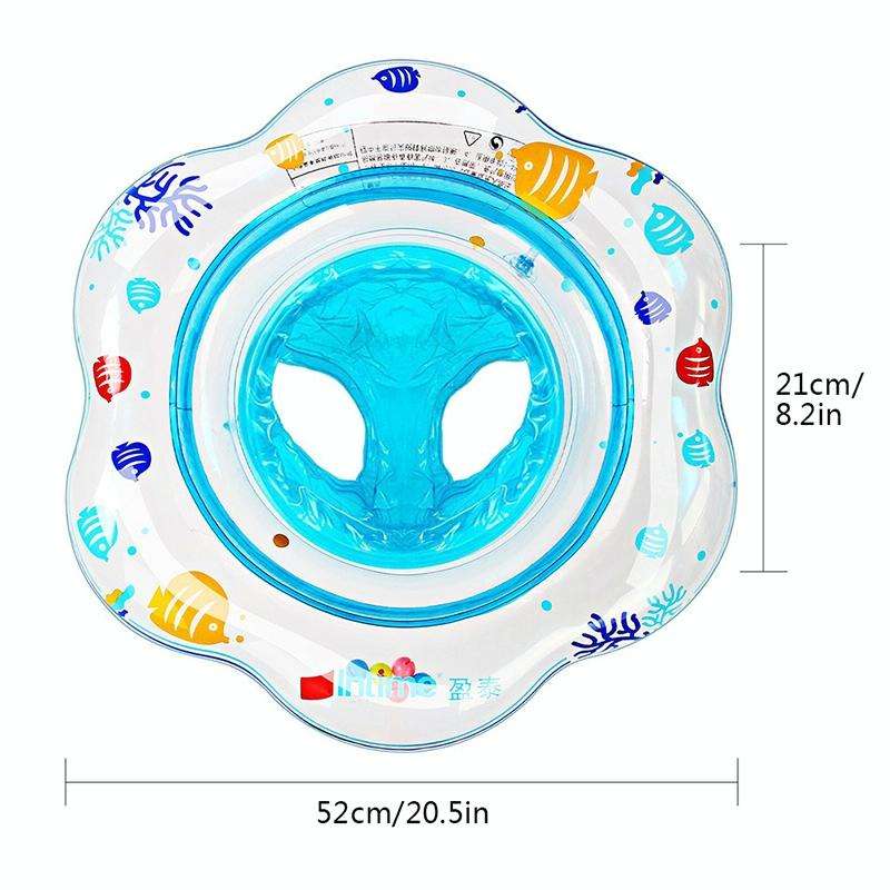 Intime PVC Infant Thick Double Underarm Swimming Ring Sitting Ring(Blue)