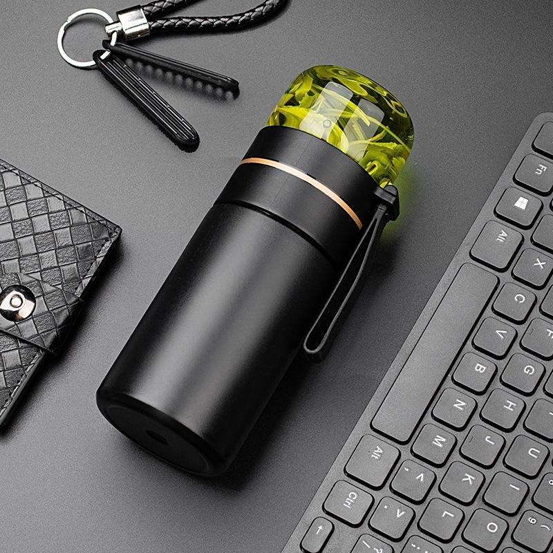 739 316 Stainless Steel Tea Glass Thermos Cup(Black)