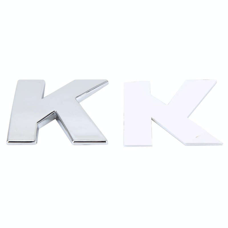 Car Vehicle Badge Emblem 3D English Letter K Self-adhesive Sticker Decal, Size: 4.5*4.5*0.5cm