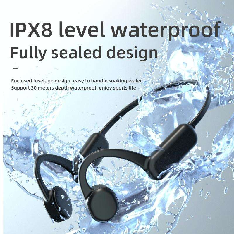 DG-X18 Bone Conduction Bluetooth Headphones Swimming IPX8 Waterproof Sports Headphones, Memory Ca...