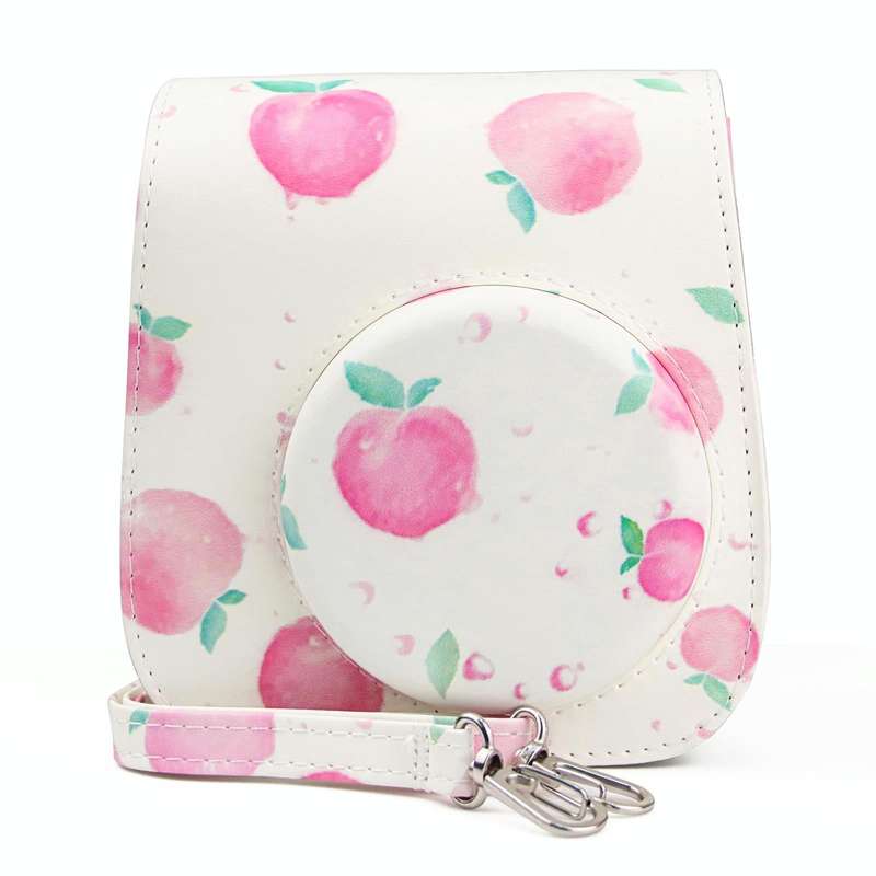 Painted Series Camera Bag with Shoulder Strap for Fujifilm Instax mini 11(Peach)