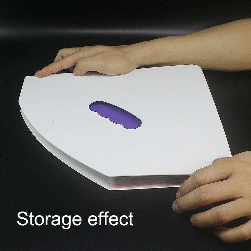 Standing Organ Clip Student Test Paper Storage Clip(White Surface (Rainbow Inner Page))