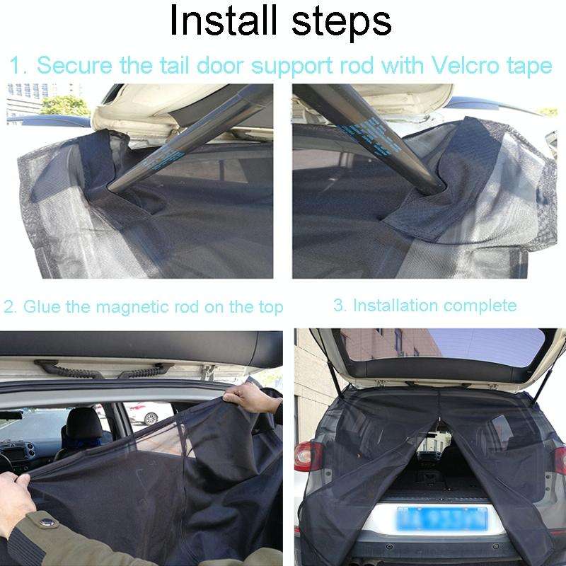 M 156 x 150cm Car Tailgate Anti-Mosquito And Insect Screens Trunk Magnetic Sunscreen Mosquito Net