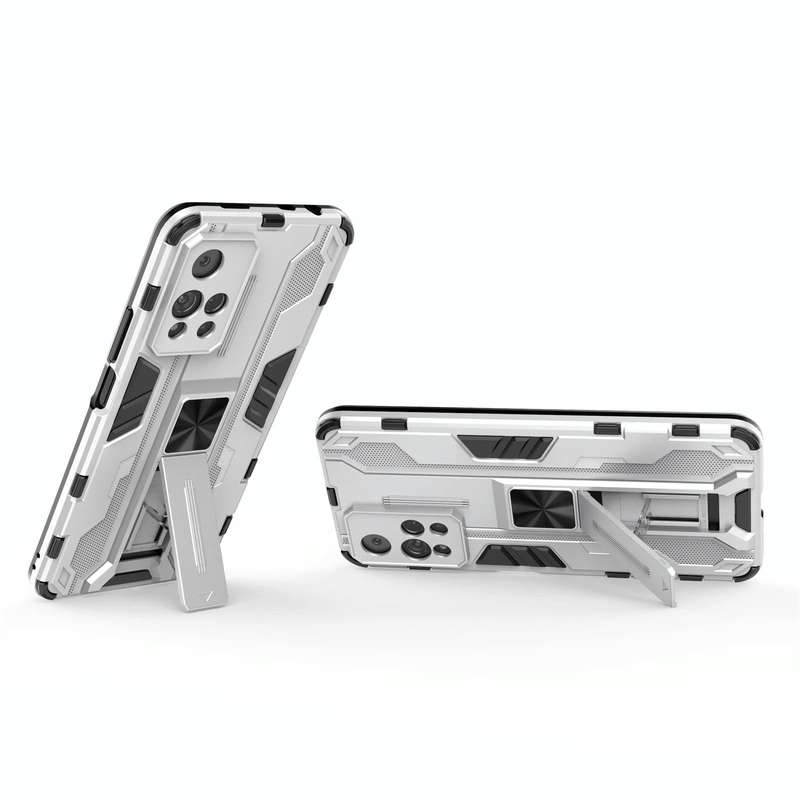 For Xiaomi Redmi Note 11 Pro Supersonic PC + TPU Shock-proof Phone Case with Holder(Silver)