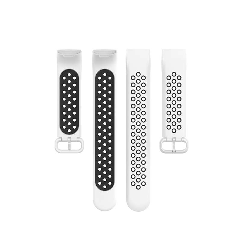 For Fitbit Charge 4 / Charge 3 / Charge 3 SE Watch Button Two Colors Silicone Replacement Strap W...