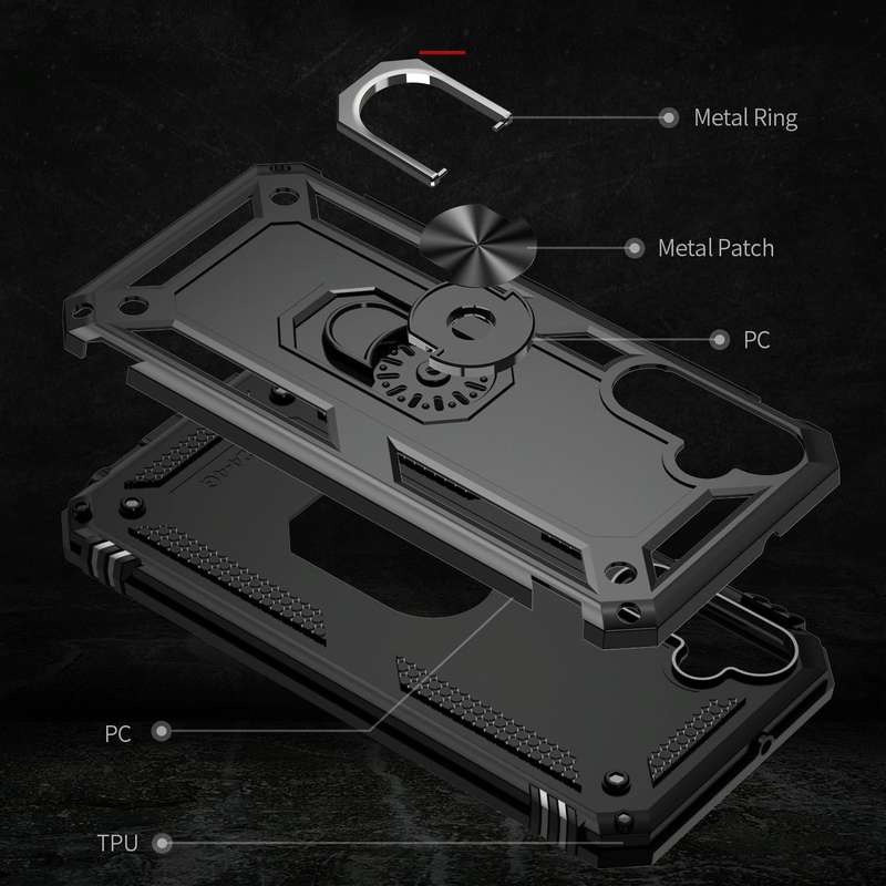 For Samsung Galaxy A24 4G Shockproof TPU + PC Phone Case(Black)