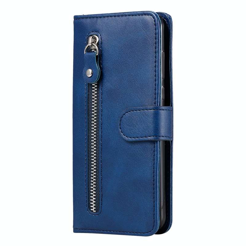For vivo V25 5G/V25e 4G Calf Texture Zipper Leather Phone Case(Blue)