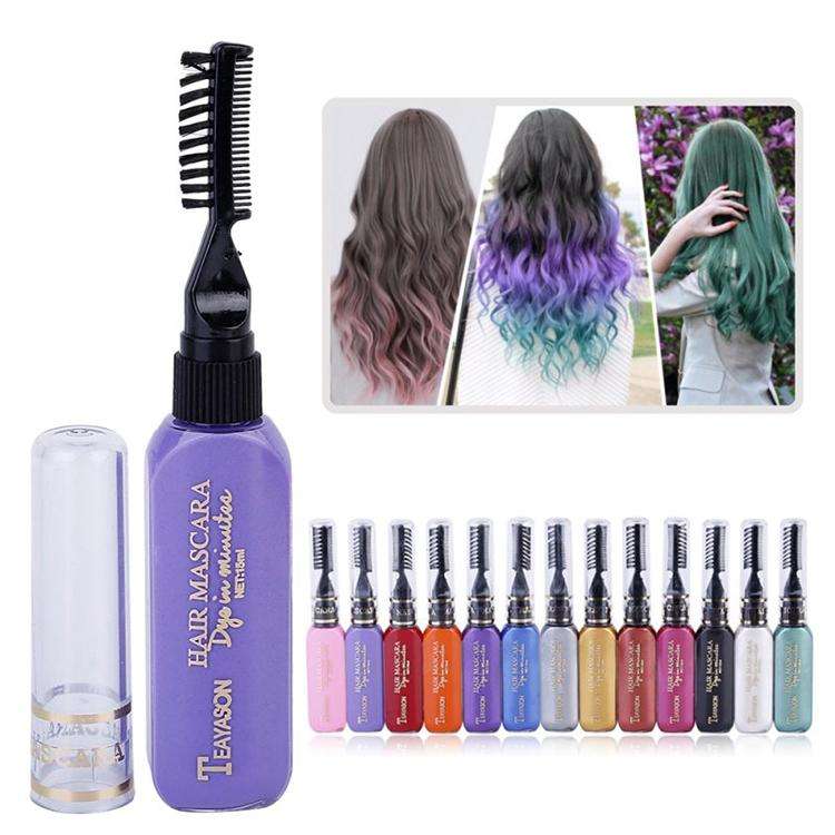 One-time Hair Temporary Color Hair Dye Non-toxic DIY Hair Color Mascara Dye Cream Hair(Red)