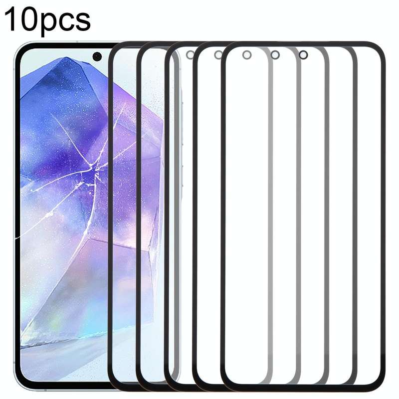 For Samsung Galaxy A55 SM-A556B 10pcs Front Screen Outer Glass Lens with OCA Optically Clear Adhe...