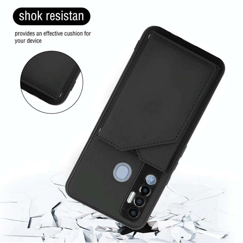 For Tecno Spark 7 Pro Skin Feel PU + TPU + PC Phone Case(Black)