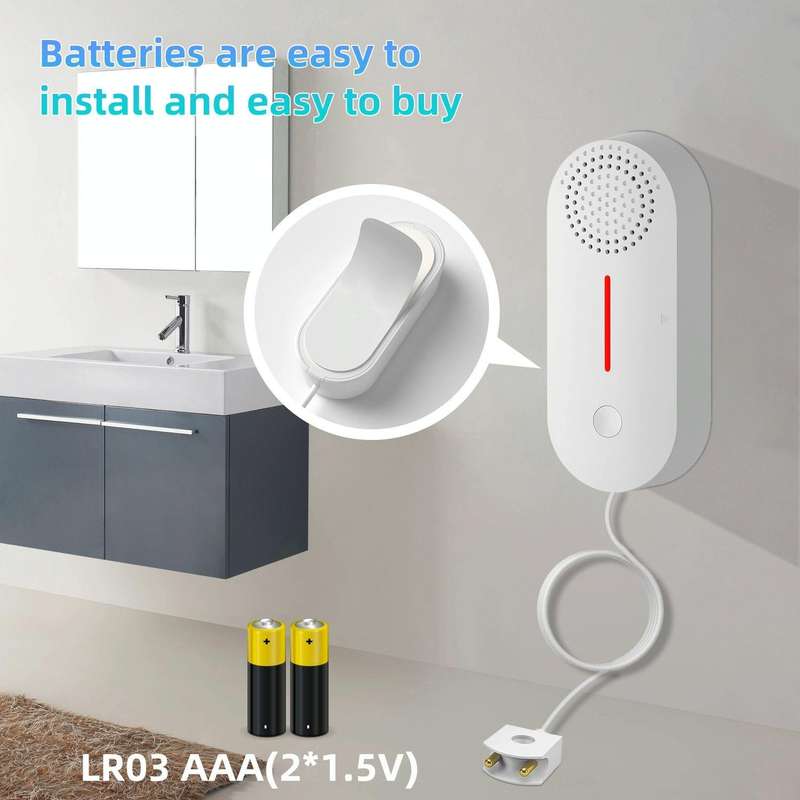 Tuya WIFI Sound and Light Water Immersion Alarm Leak Sensor Overflow Alarm Detector
