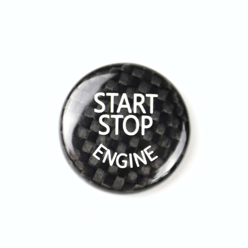 Car Engine Start Key Push Button Cover Trim Carbon Fiber Sticker Decoration for BMW F / G Chassis...