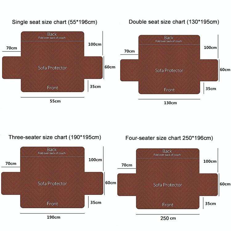 Double-sided Waterproof Pet Cushion Diamond Pattern Sofa Cover, Size:55x196cm(Light Coffee)