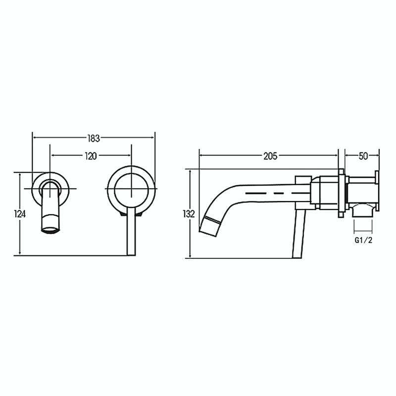 In-wall Hidden Concealed Faucet Hot and Cold Copper Mixing Valve, Specification: Silver Conjoined