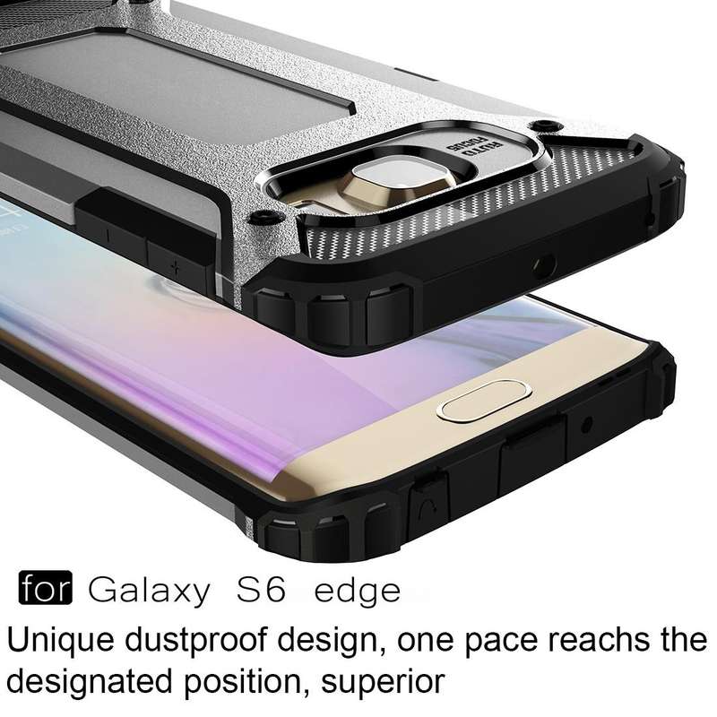 For Galaxy S6 Edge / G925 Tough Armor TPU + PC Combination Case (Grey)