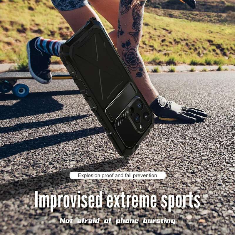For iPhone 14 Pro Max R-JUST Life Waterproof Dustproof Shockproof Phone Case(Black)