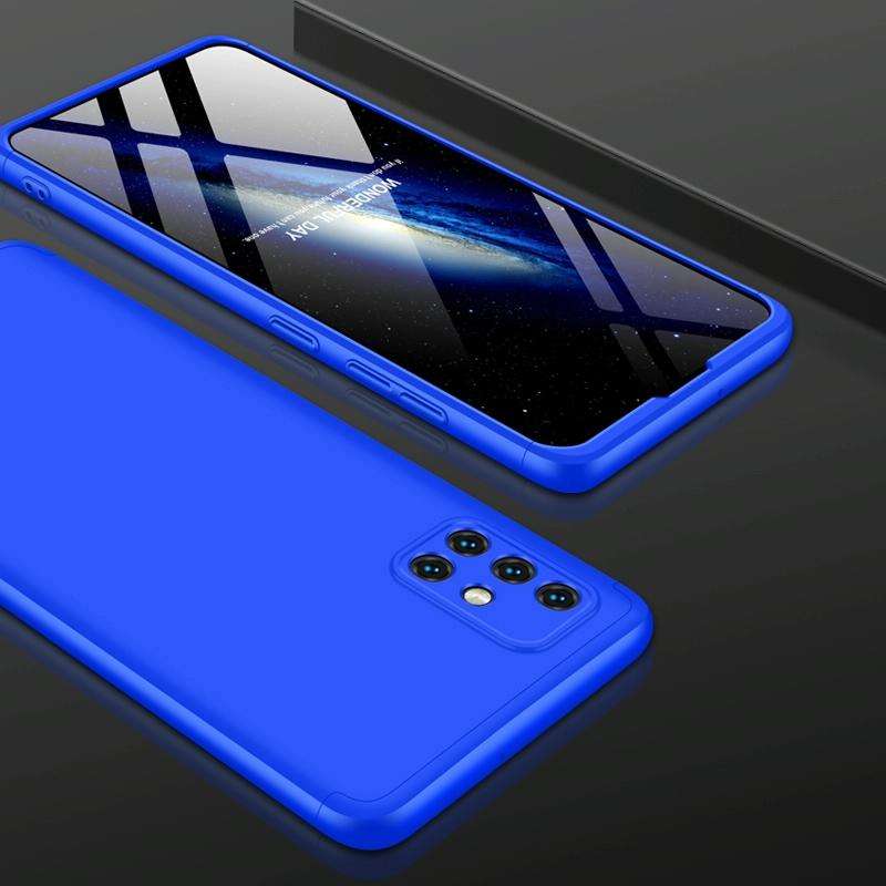 For Samsung Galaxy A51 GKK Three Stage Splicing Full Coverage PC Protective Case(Blue)