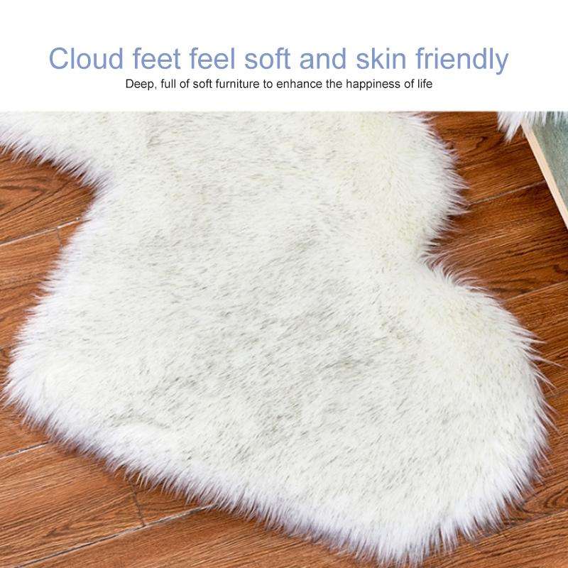 Creative Double Heart Imitation Wool Carpet Sofa Cushion Mat Plush Bedroom Living Room Floor Rugs...