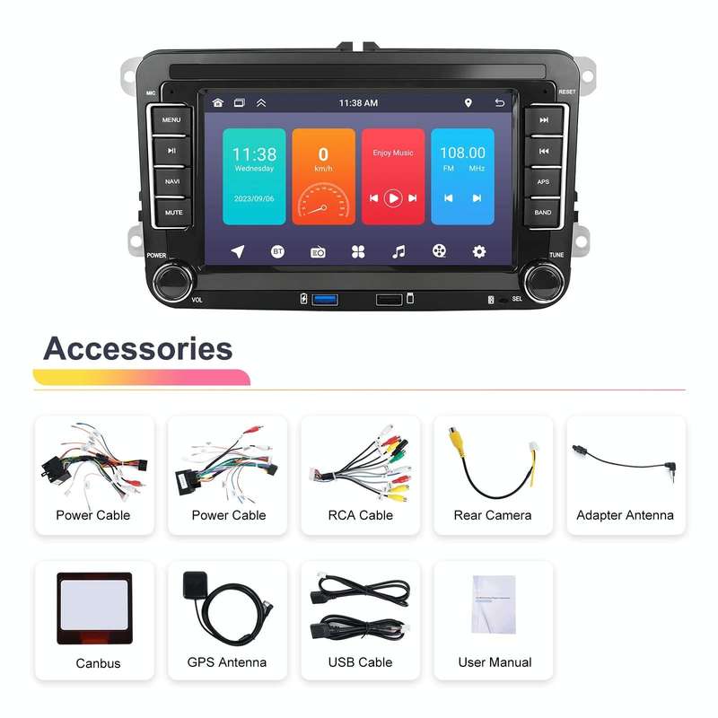 For Volkswagen/Skoda 1+32G Player Large Screen Carplay Android Navigation Reversing Camera Integr...