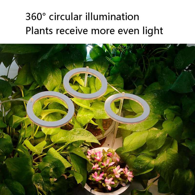 LED Plant Growth Lamp Full Spectroscopy Intelligent Timing Indoor Fill Light Ring Plant Lamp, Pow...