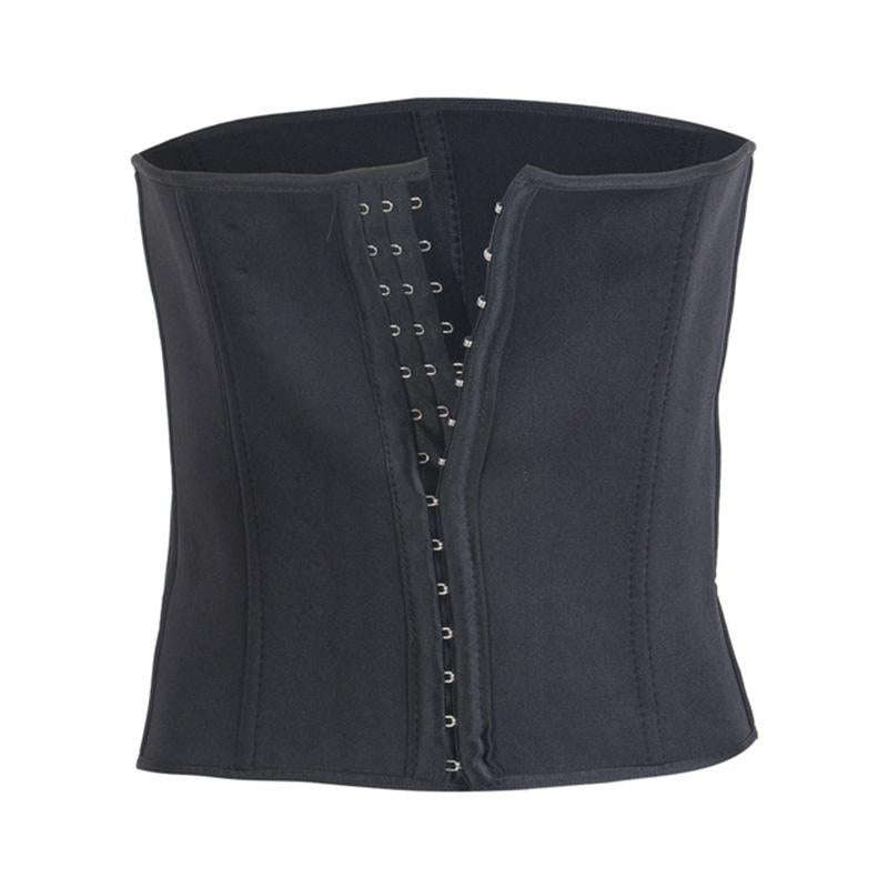 Lady Elastic Latex Steel Bone Buckle Toning Body Lifting Hips Slimming Waist Belt, Size: L(Black)