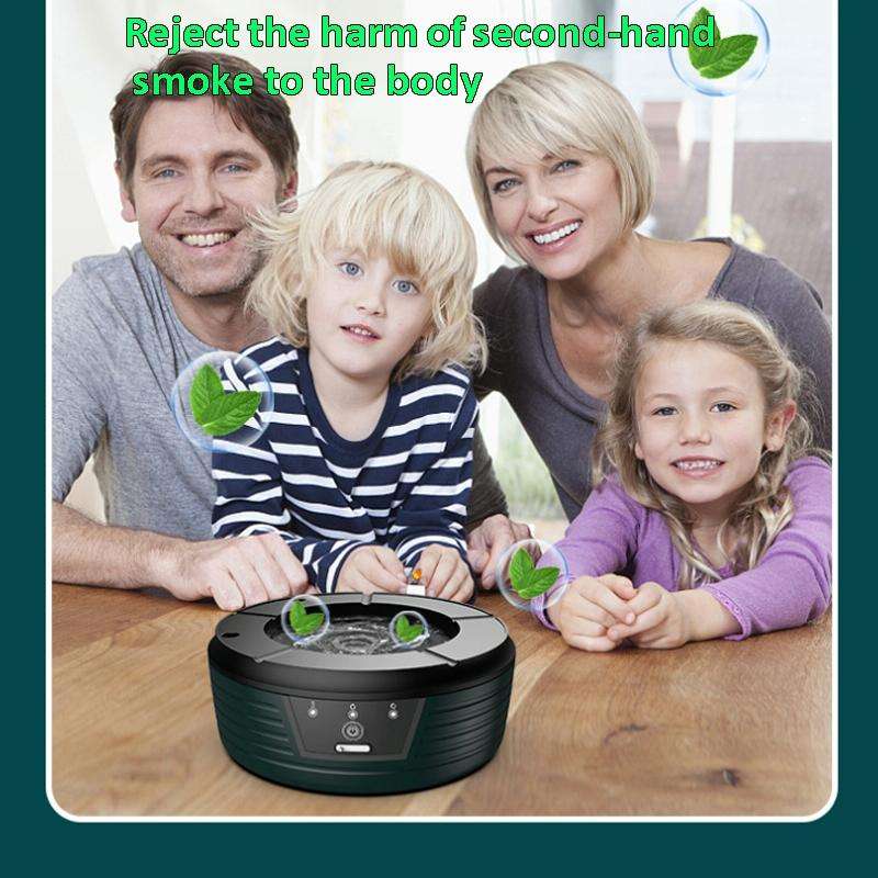 Inductive Automatic Flushing Ashtray Purifies The Air and Removes Cigarette Smell(Green)