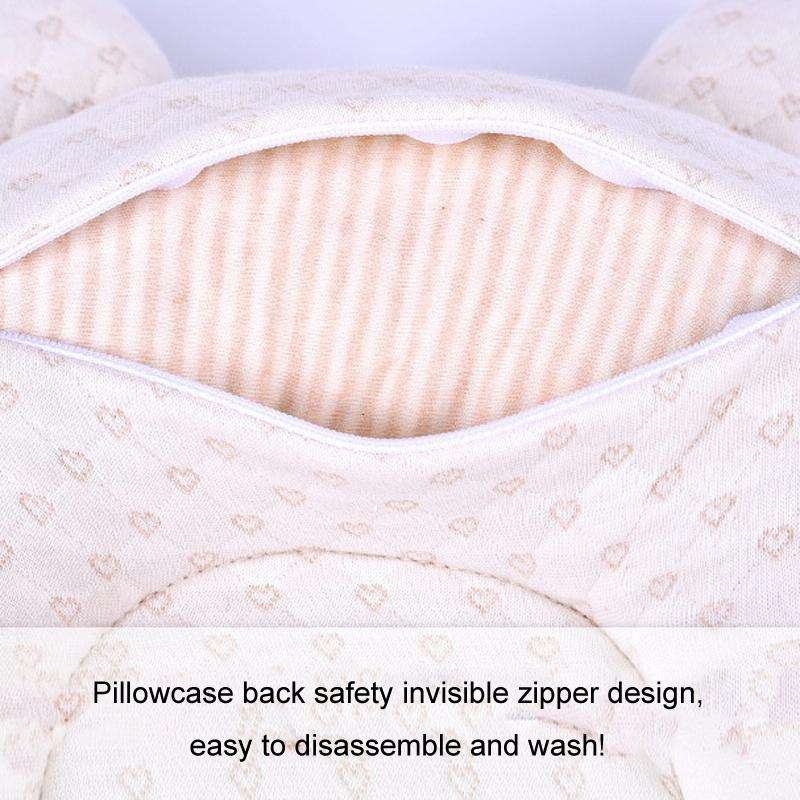 0-1 Year Old Baby Pillow Anti-Head Deflection Shaped Children Pillow, Style: Bear Latex Filling